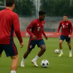 Training bij Bayern München in aanloop naar de terugmatch tegen PSG