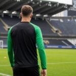 Nazinho van Cercle Brugge in trainingscontext, met focus op de linkerflank