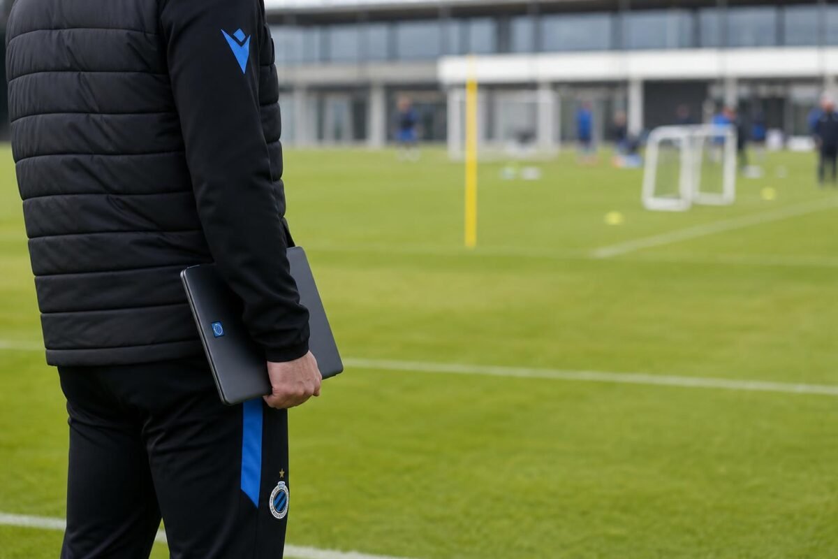 Guilian Preud’homme in Club Nxt-context tijdens een moment rond het sportieve beleid bij Club Brugge