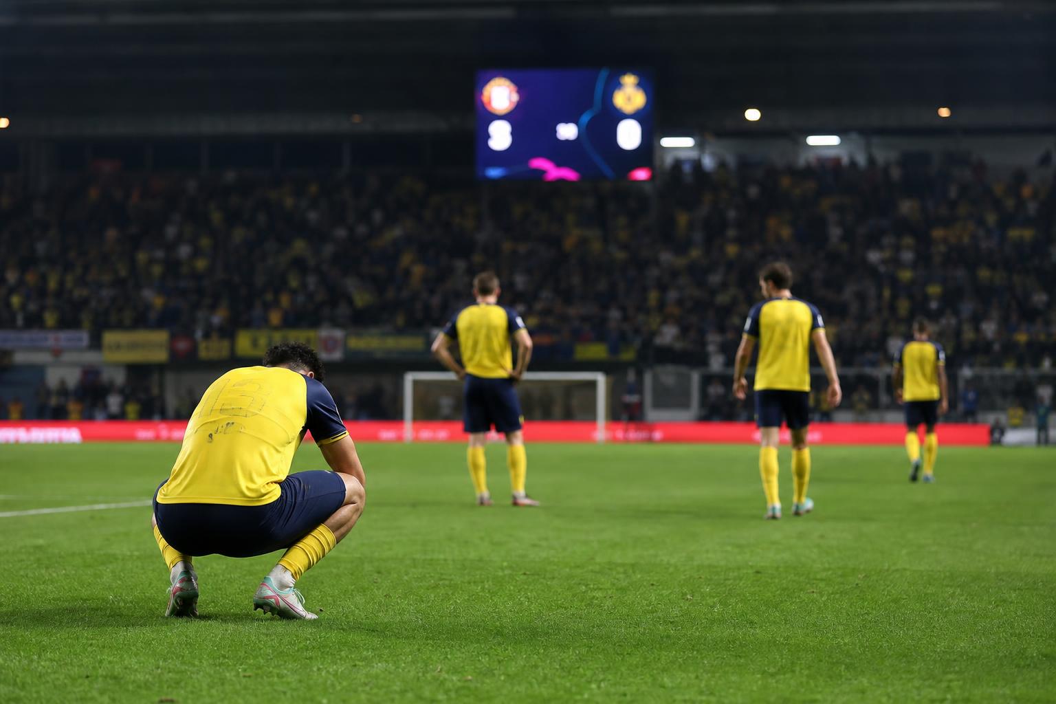 Sfeerbeeld in een stadion tijdens Club Brugge tegen Union SG zonder herkenbare gezichten