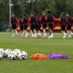 Spelers van de Rode Duivels op training met aandacht voor het WK