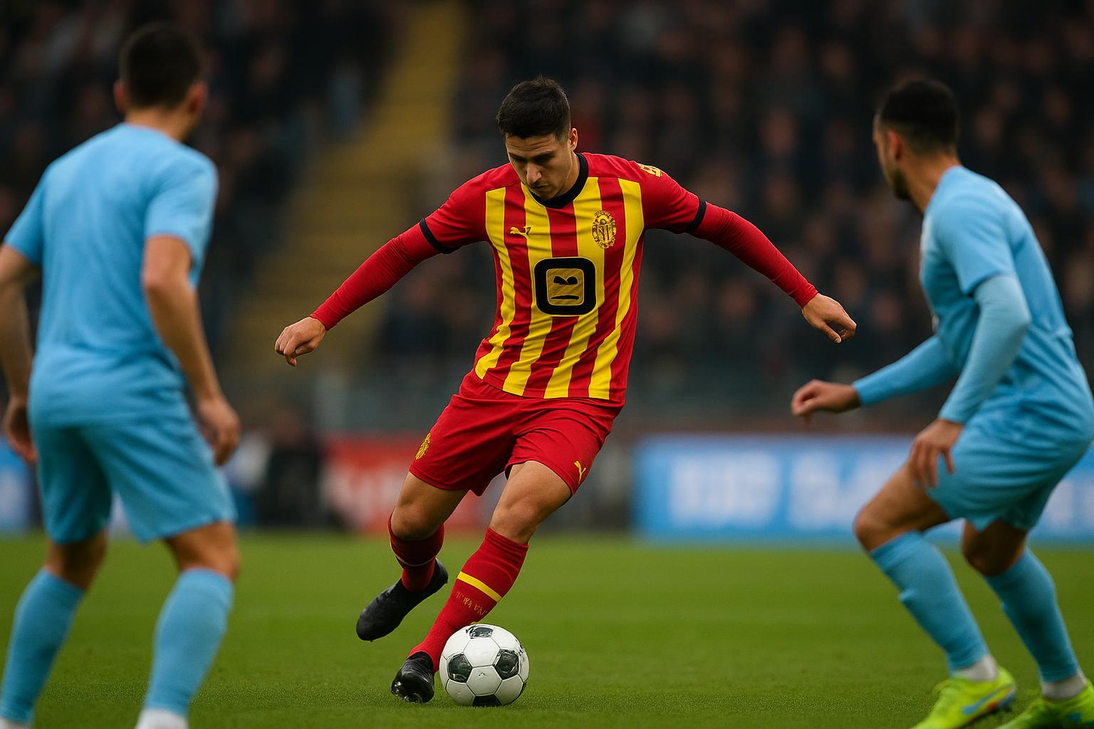 Actiefoto van Bouke Boersma in wedstrijdshirt van KV Mechelen tijdens een match