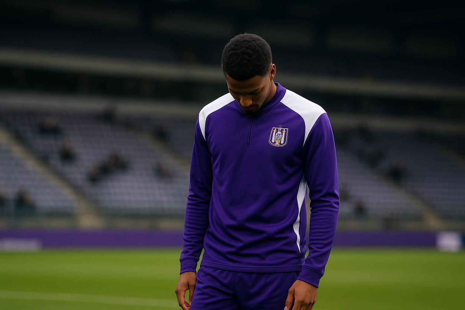Nathan Saliba van RSC Anderlecht op training, gezien van achteren