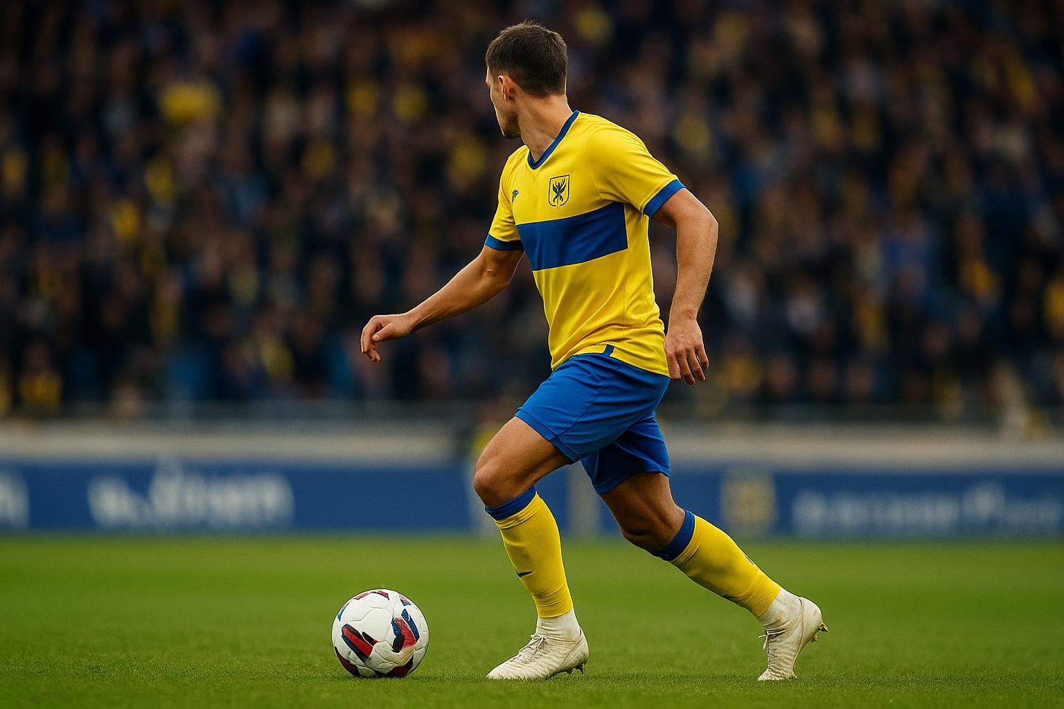 Ryotaro Ito van STVV in actie tijdens een match in de Jupiler Pro League