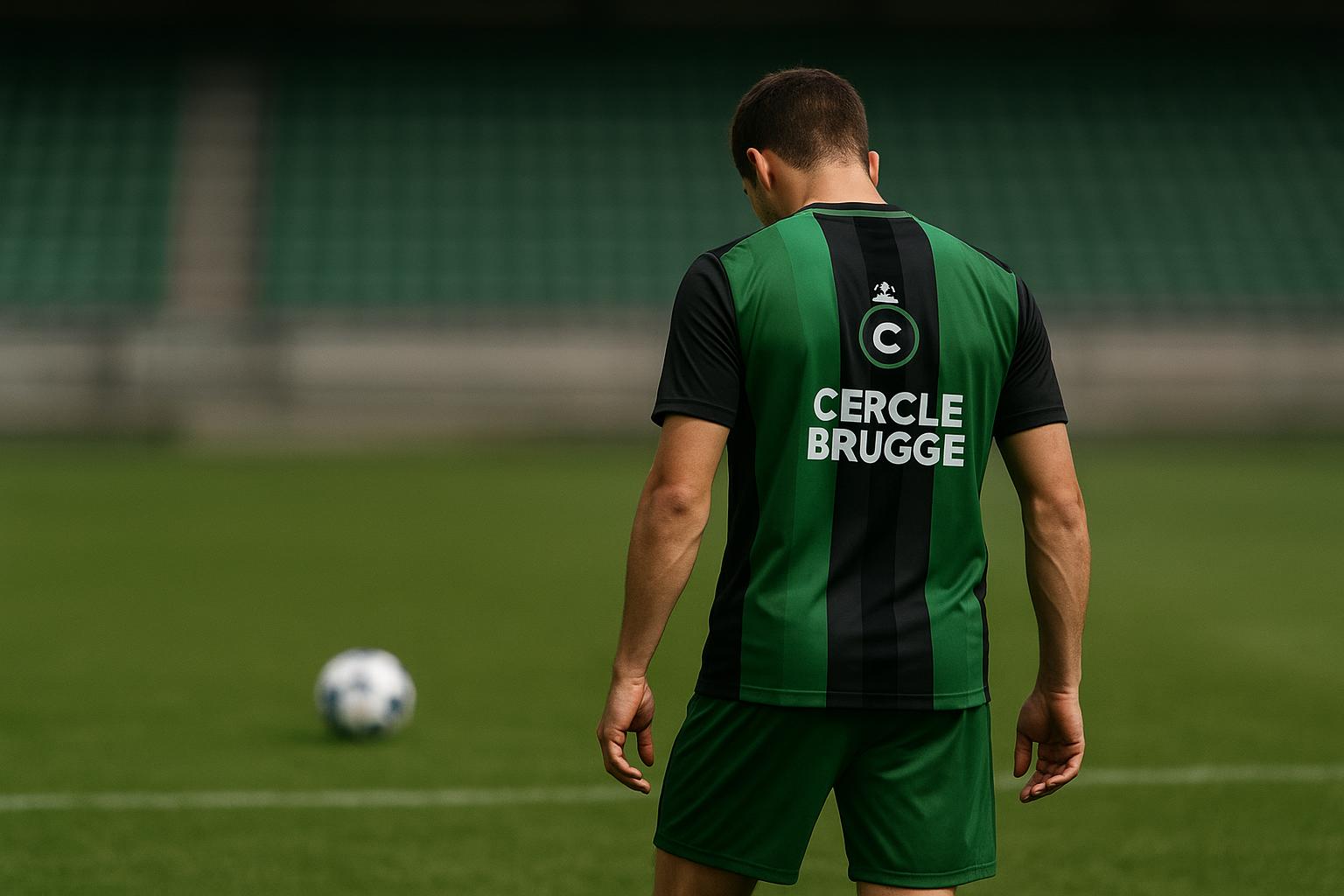 Pieter Gerkens in trainingstenue van Cercle Brugge op het oefenveld