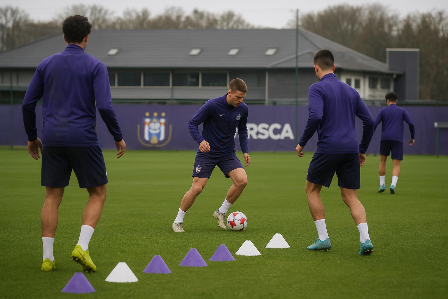 Het trainingscentrum van RSC Anderlecht in Neerpede waar een jonge spits mag proefdraaien.