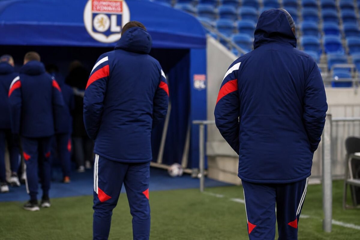 Spelers van Olympique Lyon op het trainingsveld in aanloop naar de zomermercato