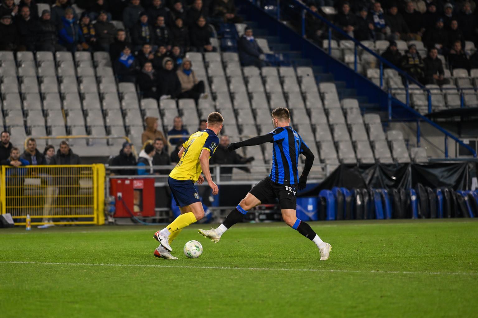 Spelmoment tijdens Club Brugge tegen Union in het Jan Breydelstadion