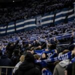 Supporters van KAA Gent in gespannen sfeer voor de Slag om Vlaanderen tegen Club Brugge