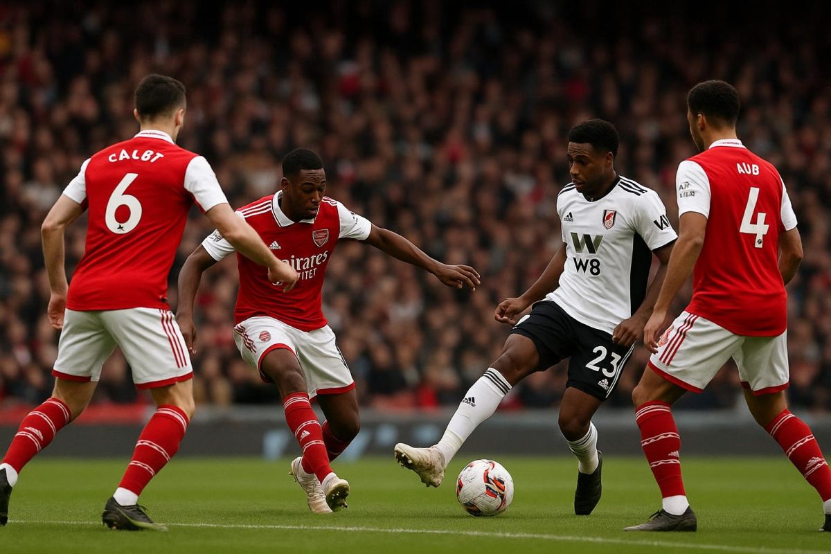 Spelmoment tijdens Arsenal-Fulham in de Premier League
