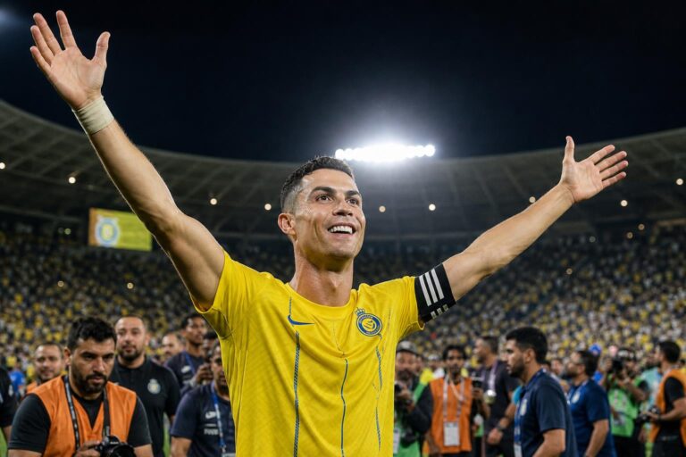 Cristiano Ronaldo viert een belangrijk moment met Al Nassr na de titel