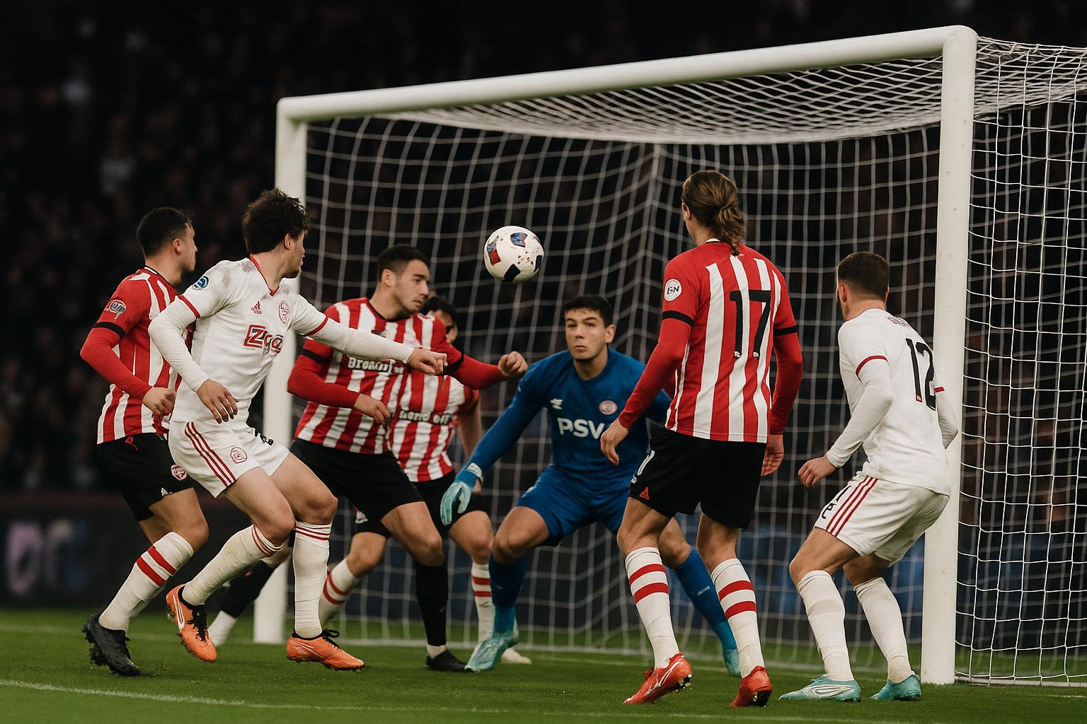 Ajax-speler viert de late 2-2 tegen PSV in een competitietopper