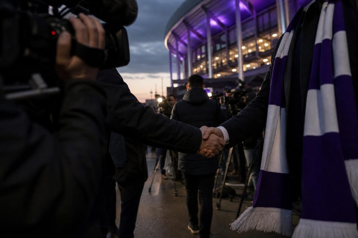 Transfergerichte sfeer rond Lotto Park bij Anderlecht tijdens een drukke zomermercato