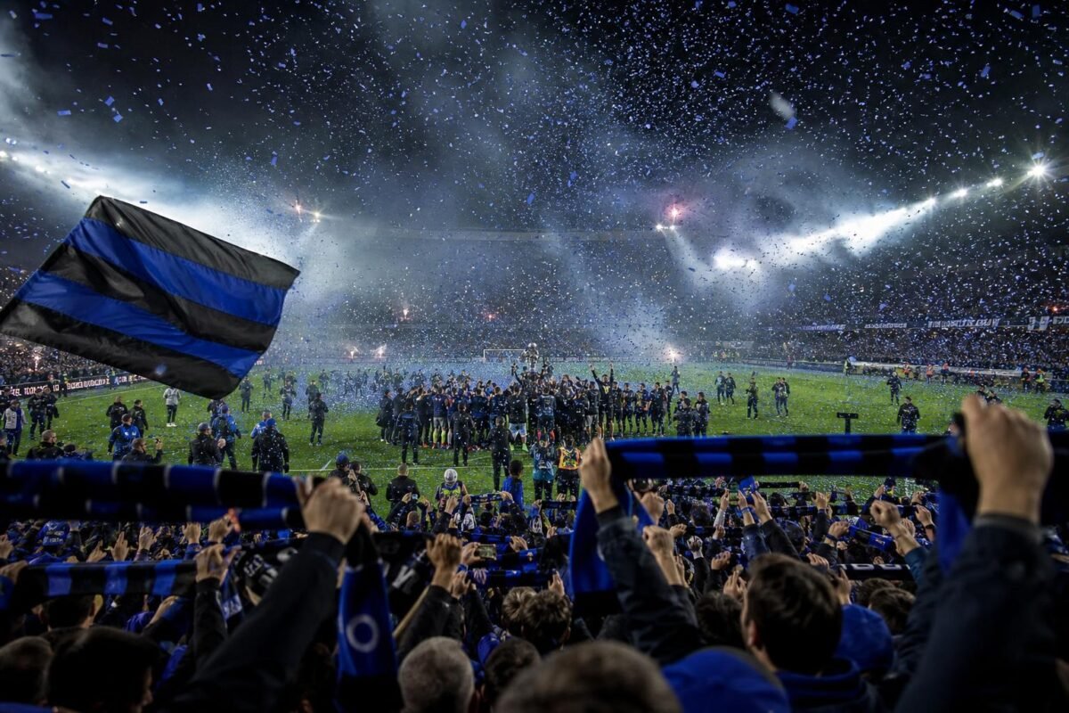 Club Brugge viert een landstitel in een uitgelaten stadionomgeving