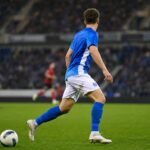 KRC Genk-verdediger in wedstrijdactie in de Cegeka Arena