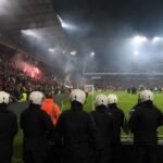 Gespannen post-match sfeer rond Sclessin na Standard tegen Sporting Charleroi.