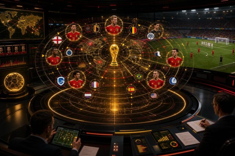 Scouts analyseren een stilstaande fase tijdens het WK 2026 als transfermarktwaarde stijgt.