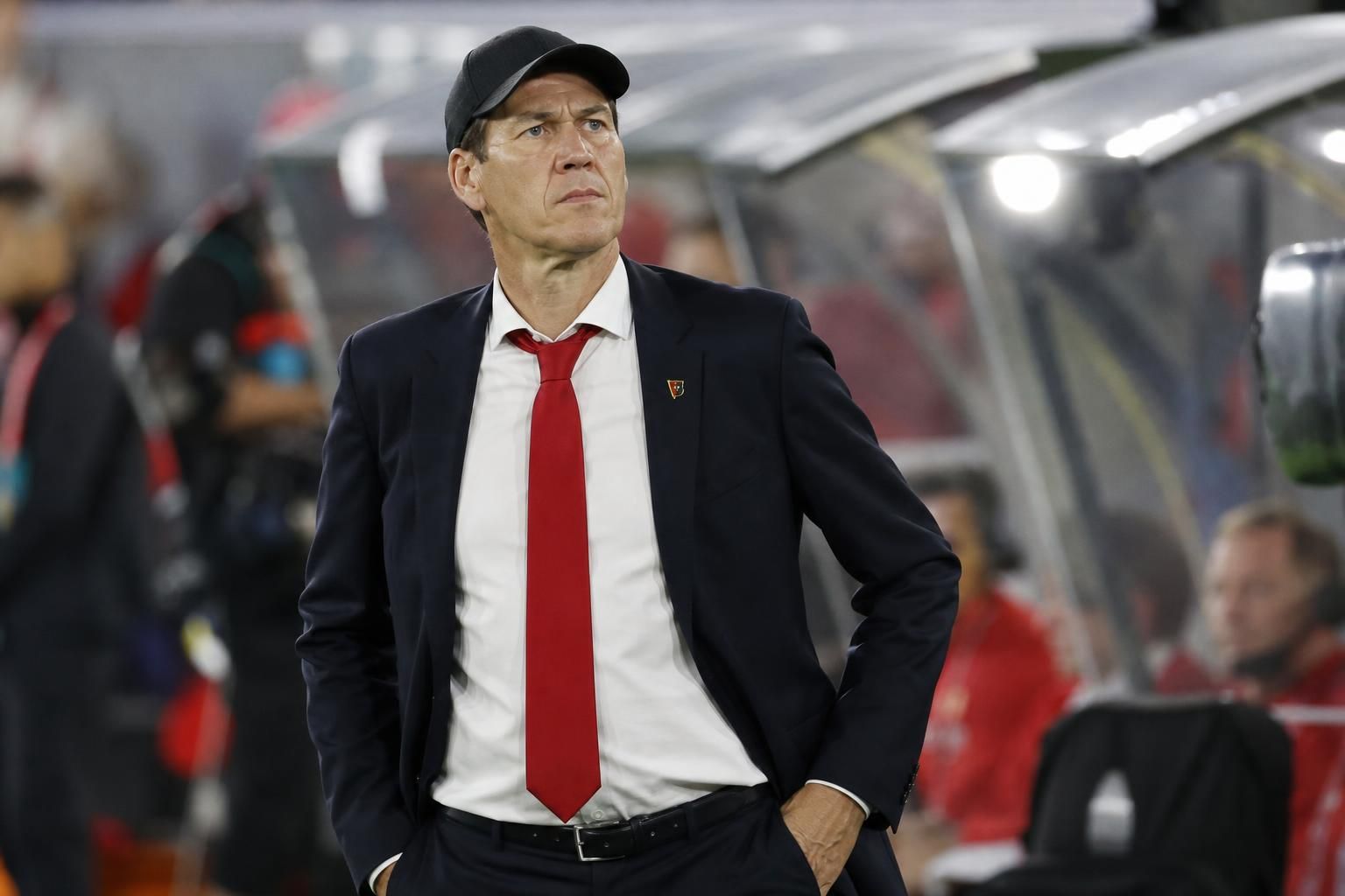 Rudi Garcia langs de zijlijn bij de Rode Duivels tijdens een gespannen WK-moment
