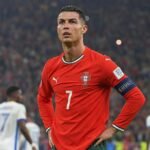 Cristiano Ronaldo tijdens de WK-wedstrijd tussen Portugal en DR Congo