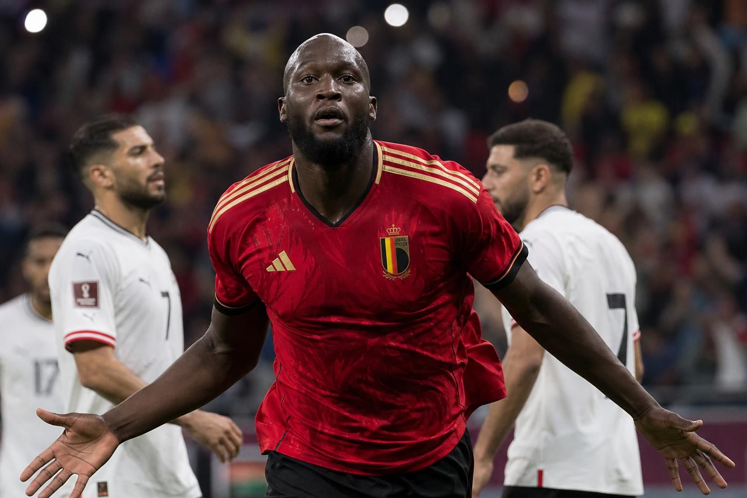 Romelu Lukaku tijdens een WK-moment met de Rode Duivels