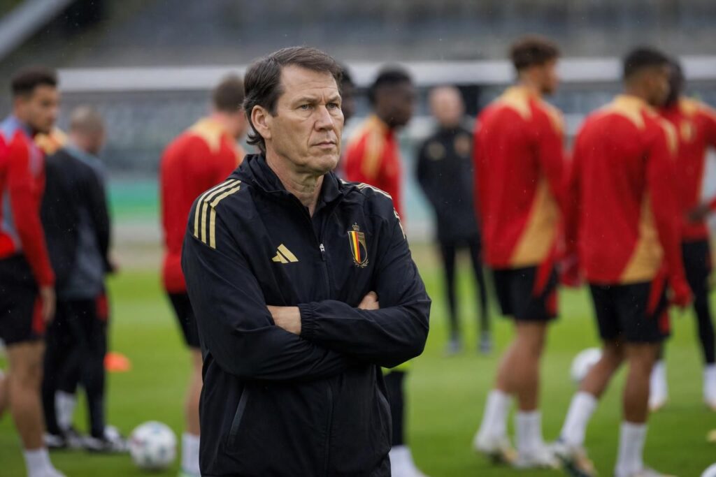 Rudi Garcia op training bij de Rode Duivels in aanloop naar Iran
