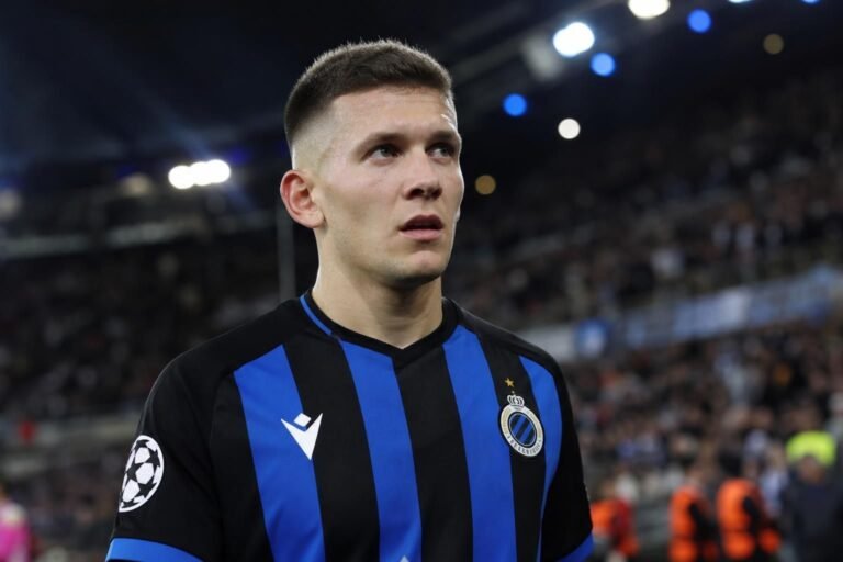 Christos Tzolis in actie voor Club Brugge