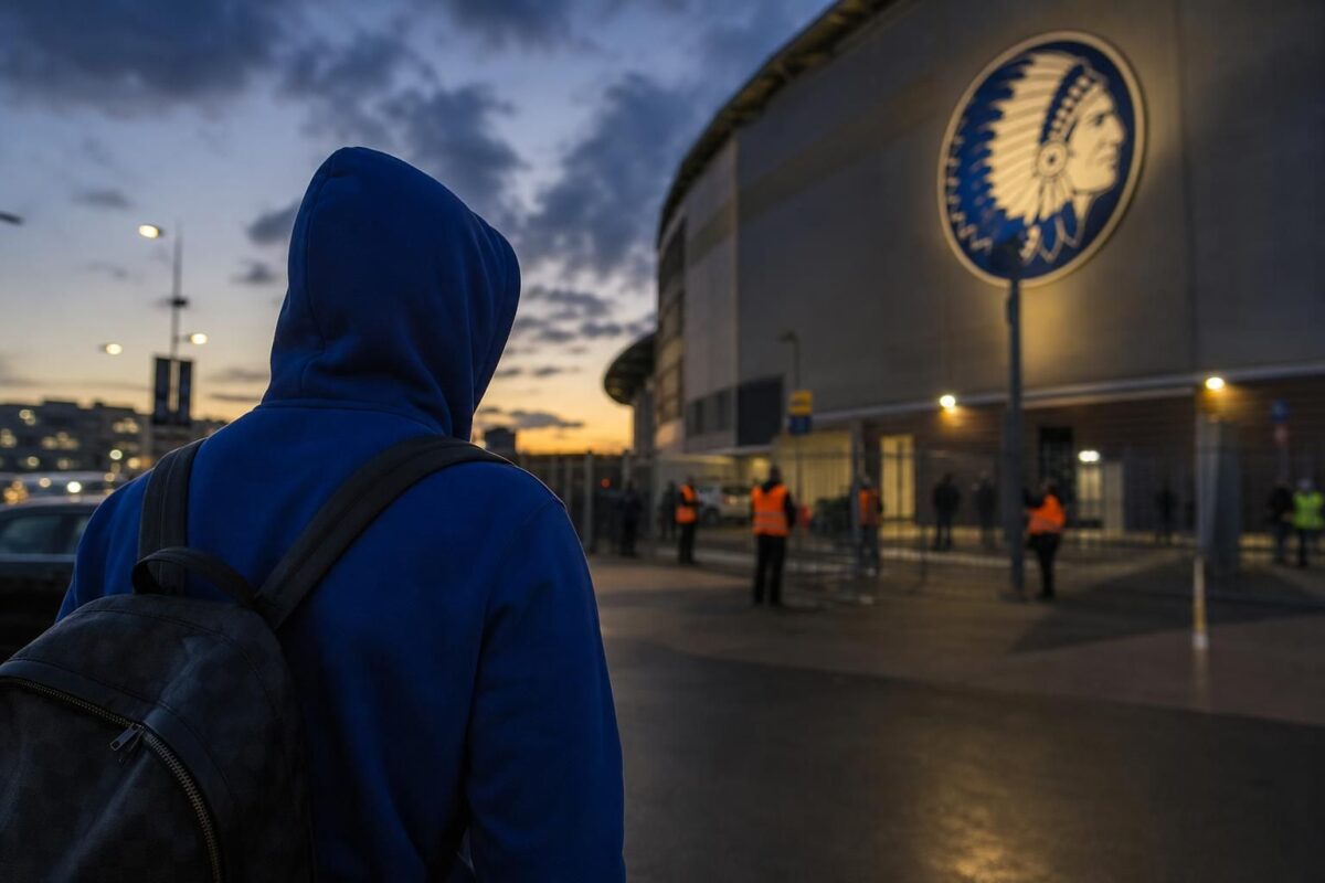 Transfercontext rond KAA Gent met stadionomgeving en gespannen voetbalsfeer