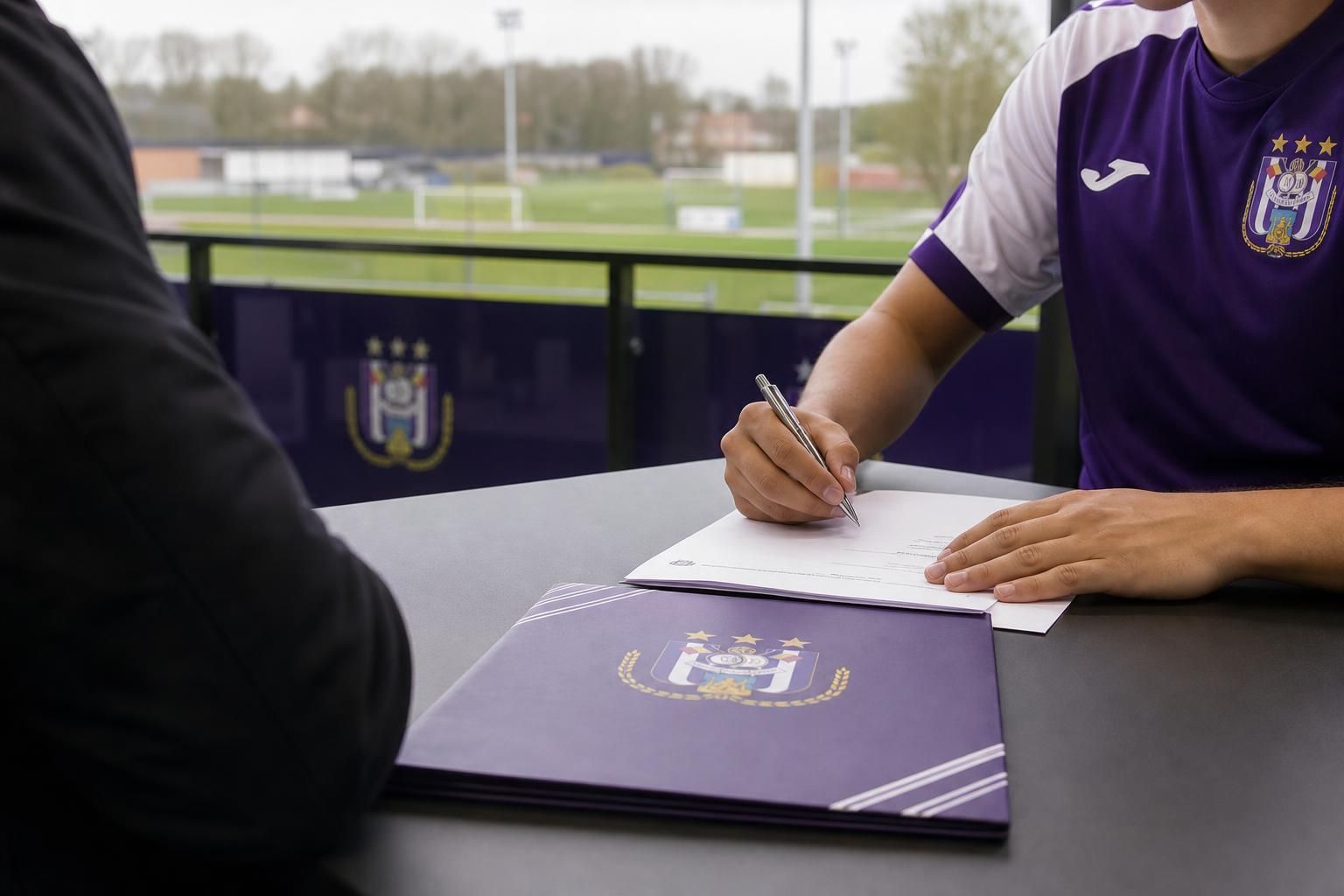 Neerpede-context bij RSC Anderlecht rond een nieuw profcontract voor een jeugdspeler
