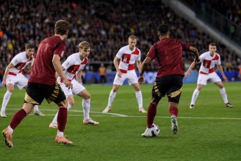Rode Duivels tijdens een aanvallende fase in een interlandcontext