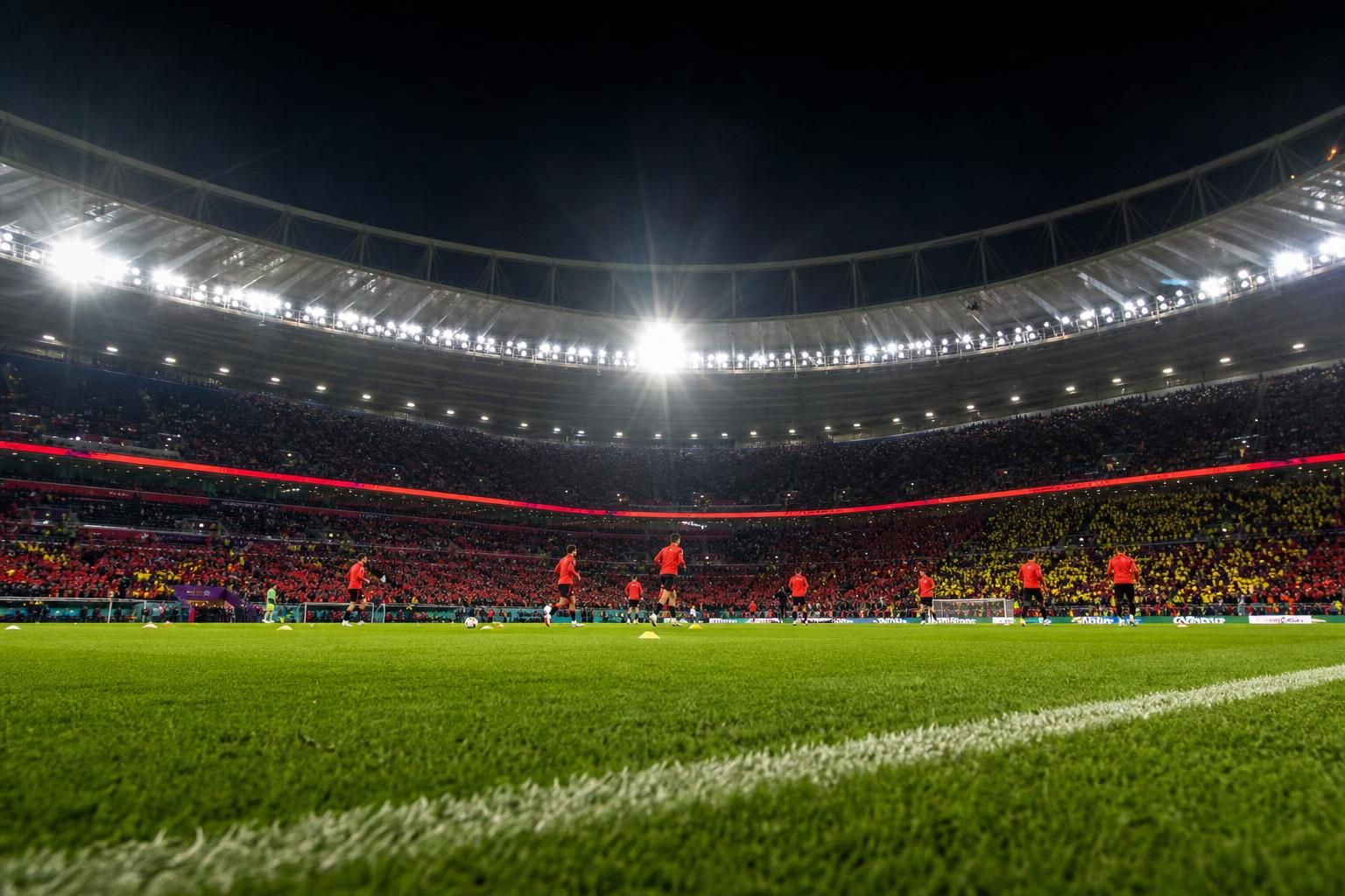 Stadionsfeer rond een WK-wedstrijd van de Rode Duivels met gespannen wedstrijdcontext