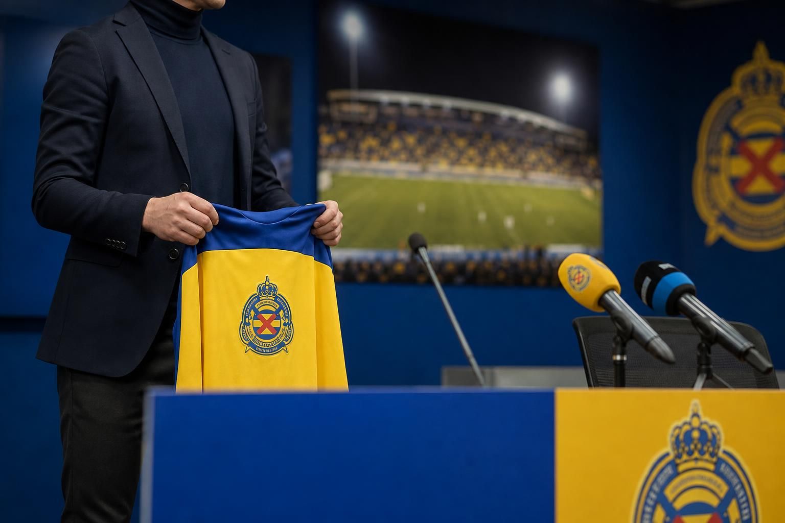 Persmoment bij SK Beveren rond de aanstelling van een nieuwe hoofdtrainer
