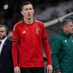 Hans Vanaken tijdens een gespannen WK-moment bij de Rode Duivels