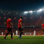 Gespannen stadionbeeld rond de Rode Duivels tijdens een WK-wedstrijd