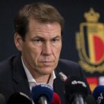 Rudi Garcia tijdens een gespannen persmoment bij de Rode Duivels op het WK