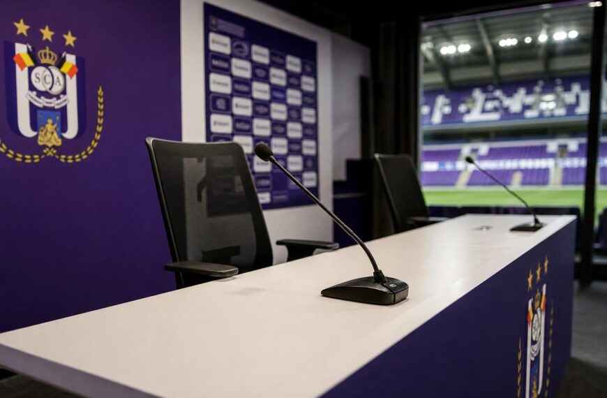 Gespannen persruimte in Anderlecht-context tijdens de zoektocht naar een nieuwe trainer