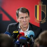 Rudi Garcia tijdens een gespannen persmoment bij de Rode Duivels