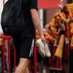 Benito Raman in de kleuren van KV Mechelen tijdens een voetbalwedstrijd