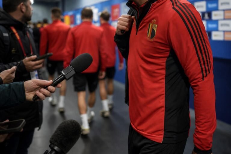 Perscontext rond de Rode Duivels na de overwinning in Kroatië