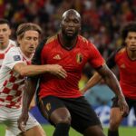 Romelu Lukaku in actie bij de Rode Duivels tijdens een gespannen WK-wedstrijd