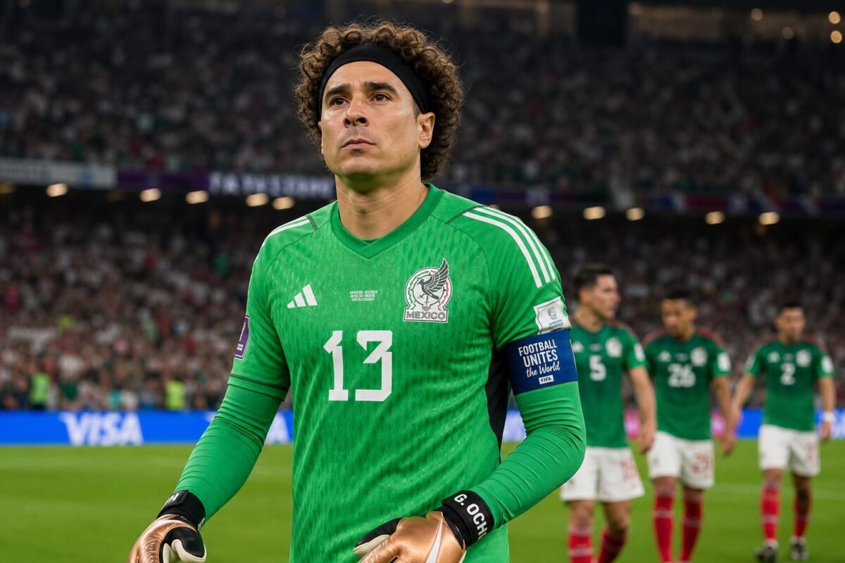 Guillermo Ochoa tijdens een WK-wedstrijd van Mexico