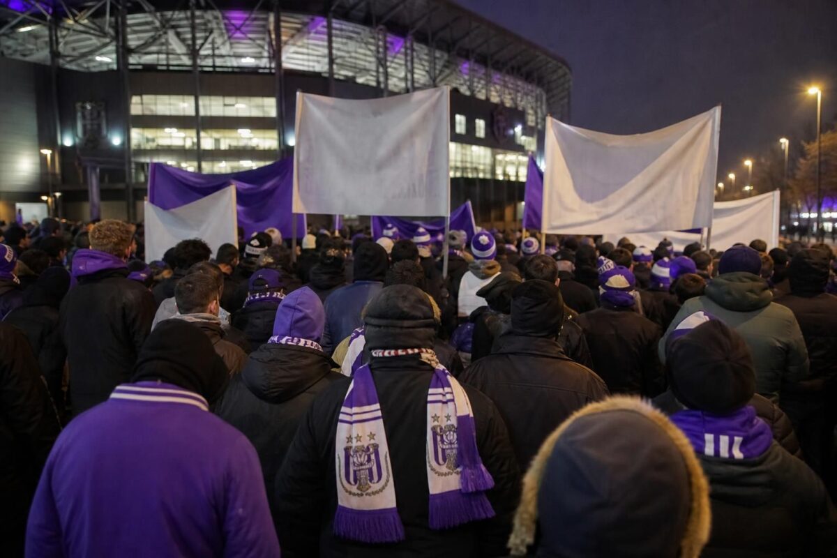 Gespannen supporterssfeer rond het Lotto Park bij RSC Anderlecht
