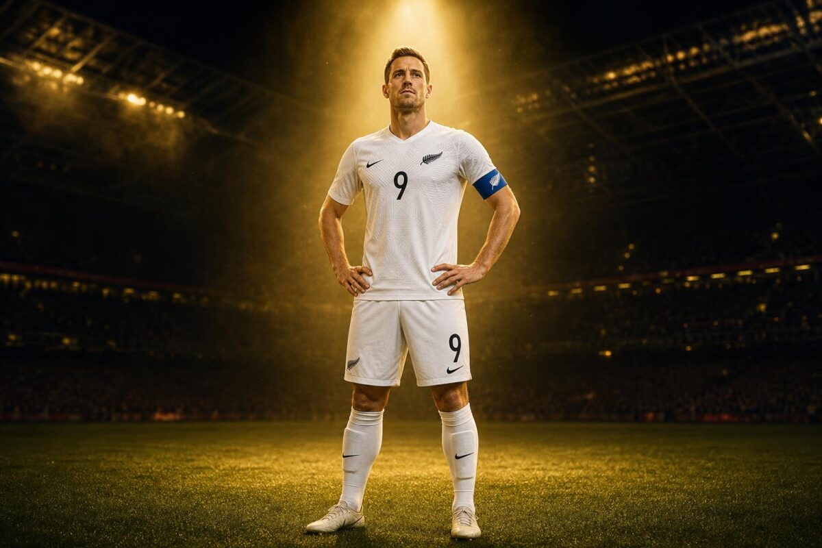 Chris Wood, aanvoerder van Nieuw-Zeeland en spits van Nottingham Forest