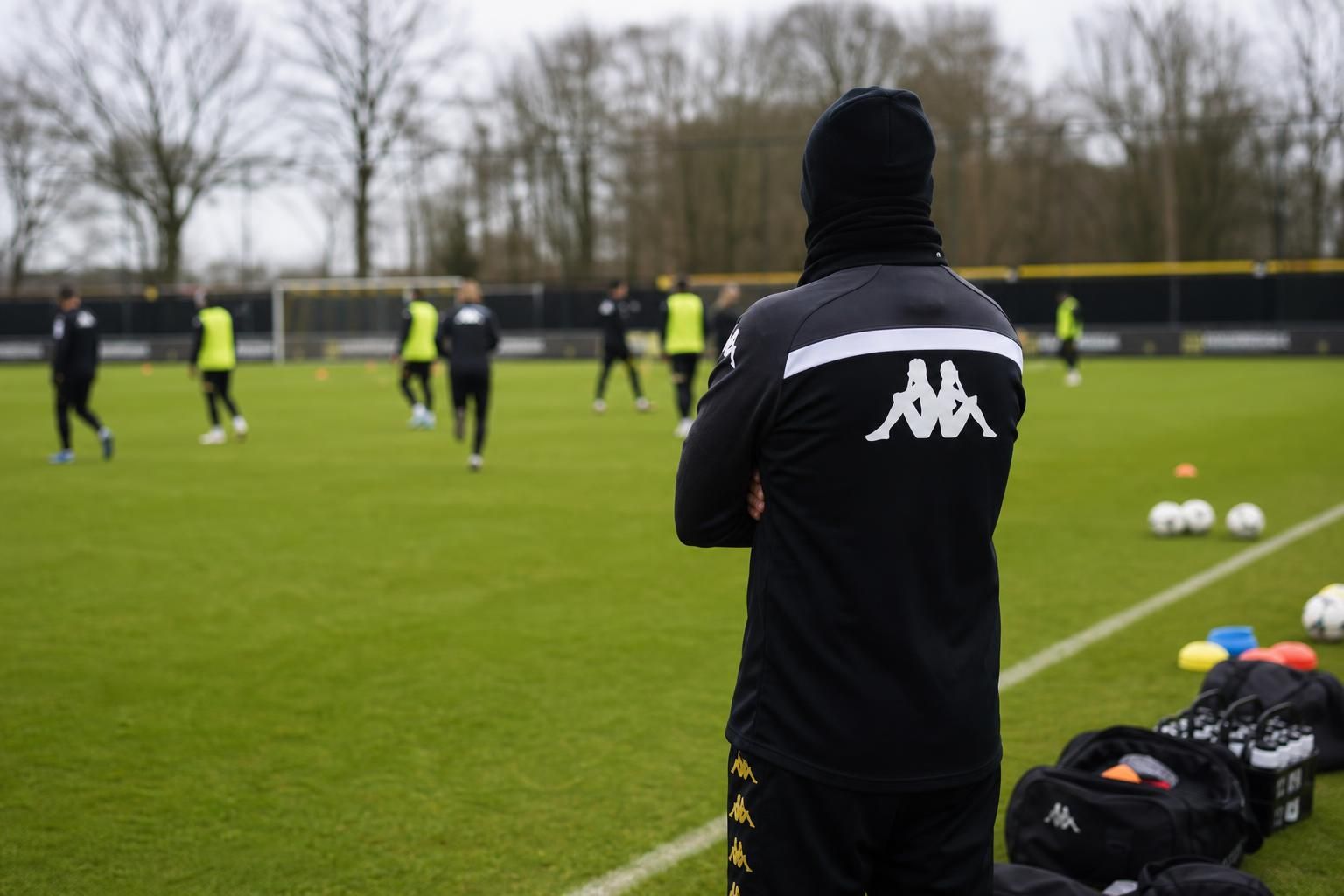 Trainingscontext bij Sporting Lokeren rond een testspeler zonder herkenbare gezichten