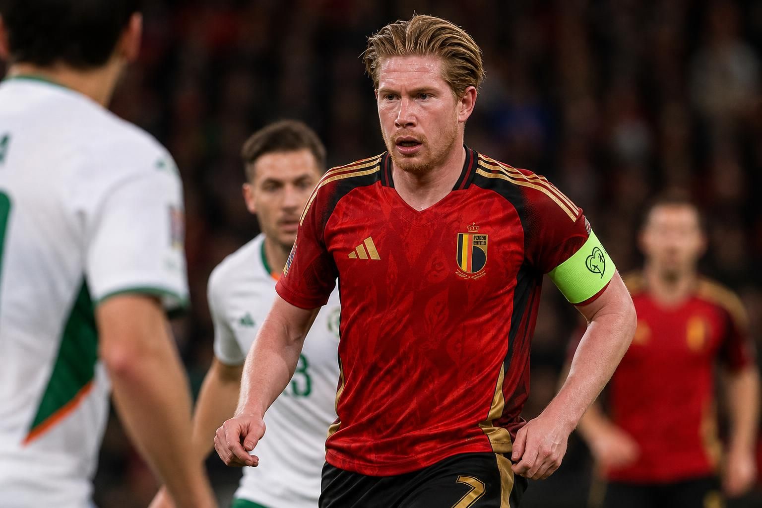 Kevin De Bruyne tijdens een gespannen moment bij de Rode Duivels