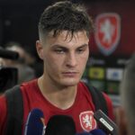 Patrick Schick na een wedstrijd van Tsjechië op het WK