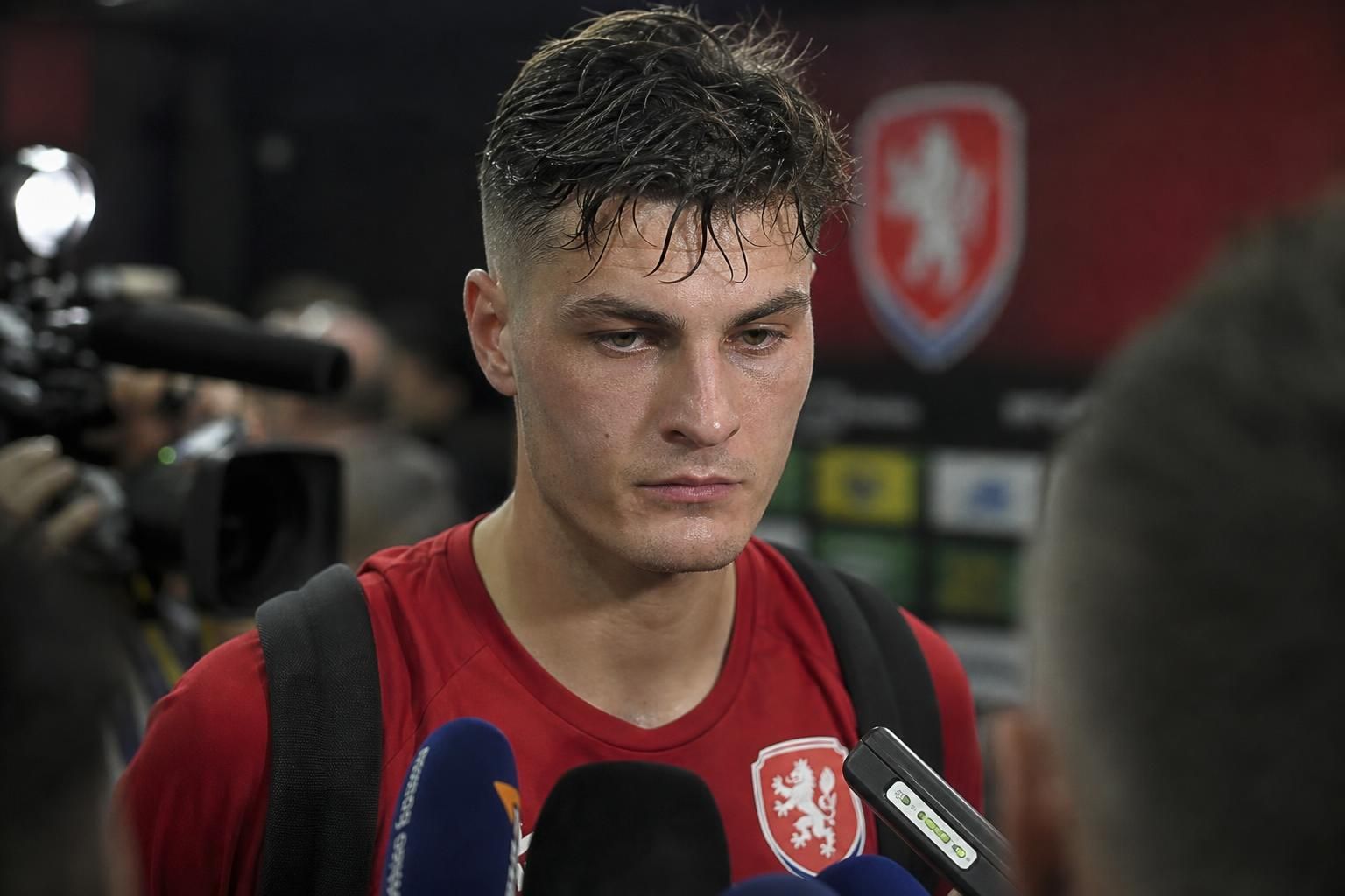 Patrick Schick na een wedstrijd van Tsjechië op het WK