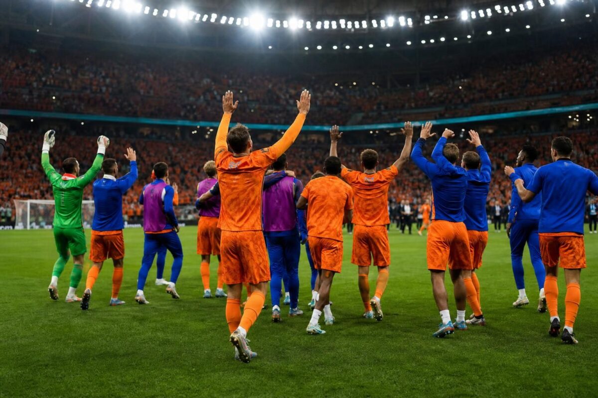 Nederland viert op het WK na de zege tegen Tunesië