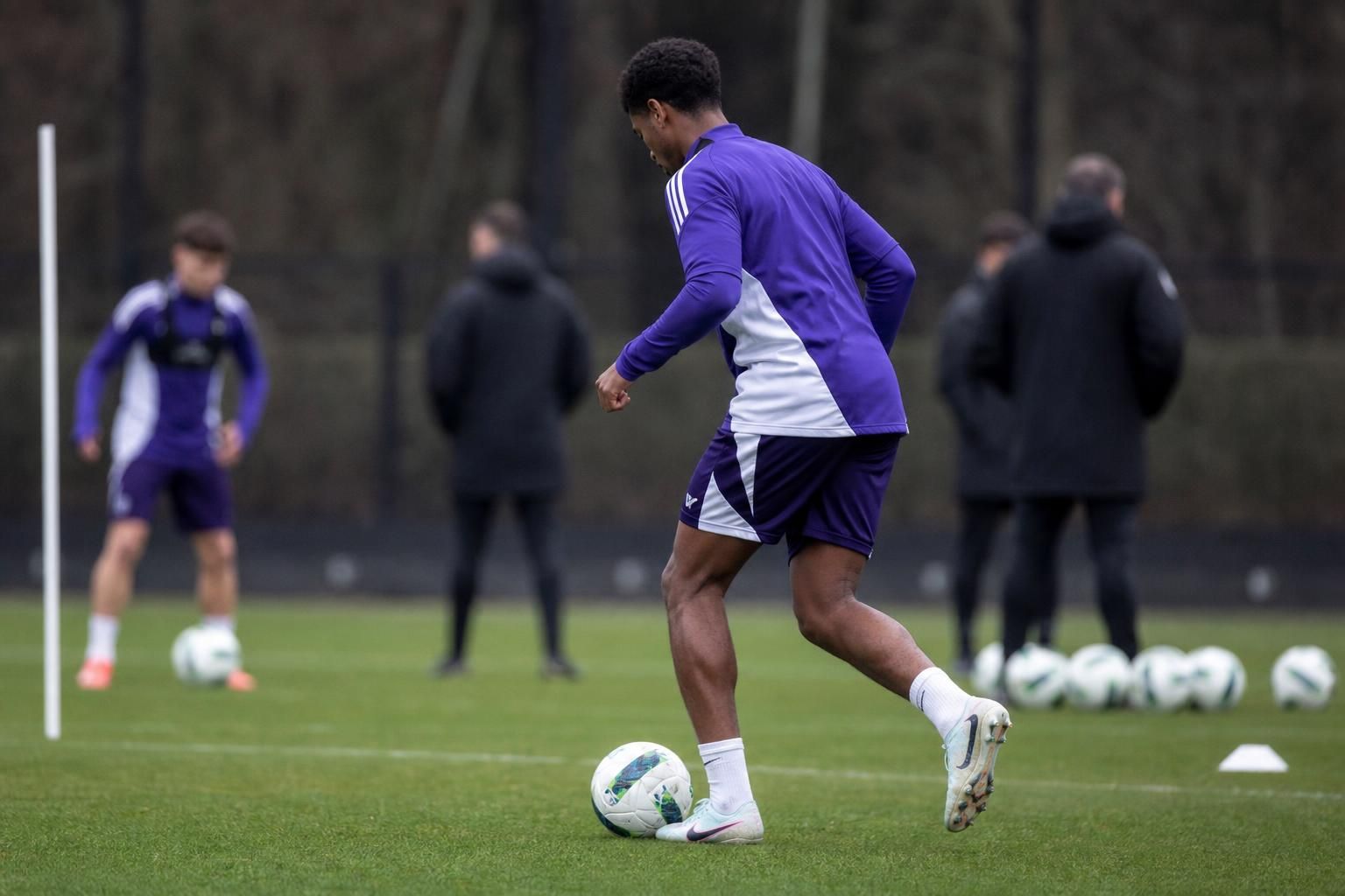 Trainingscontext bij RSC Anderlecht na de afgelasting van de oefenmatch tegen Sporting Hasselt
