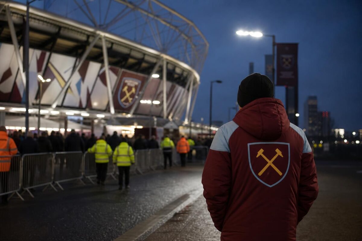 Sfeerbeeld van West Ham United in transfercontext rond de mogelijke aanstelling van Nils Koppen