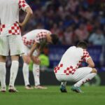 Kroatische spelers tijdens een WK-avond waarop Ivan Perisic zijn jubileum bereikt